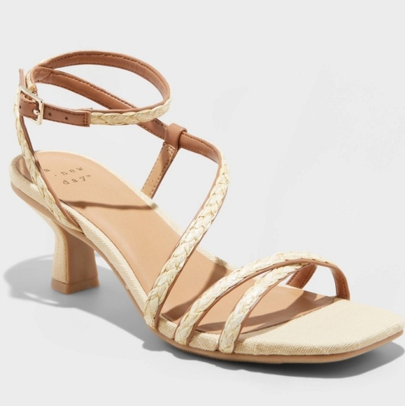 NWT A New Day Irena Sandal Heel in Tan Size 9 - Picture 1 of 12